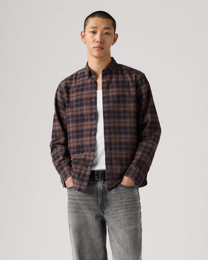 Authentic Button Down - Chocolate Garment Dyed Plaid