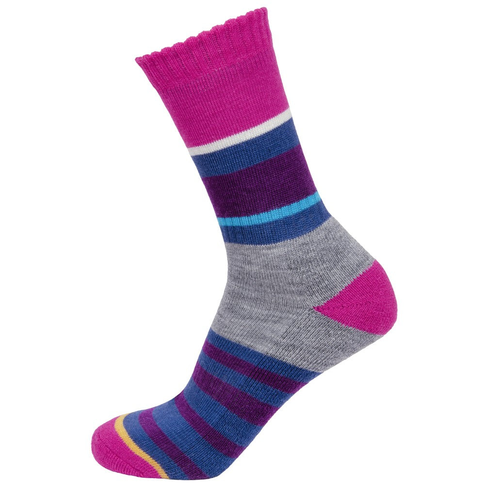 Multistripe Cushioned Sock - Cerise/Purple