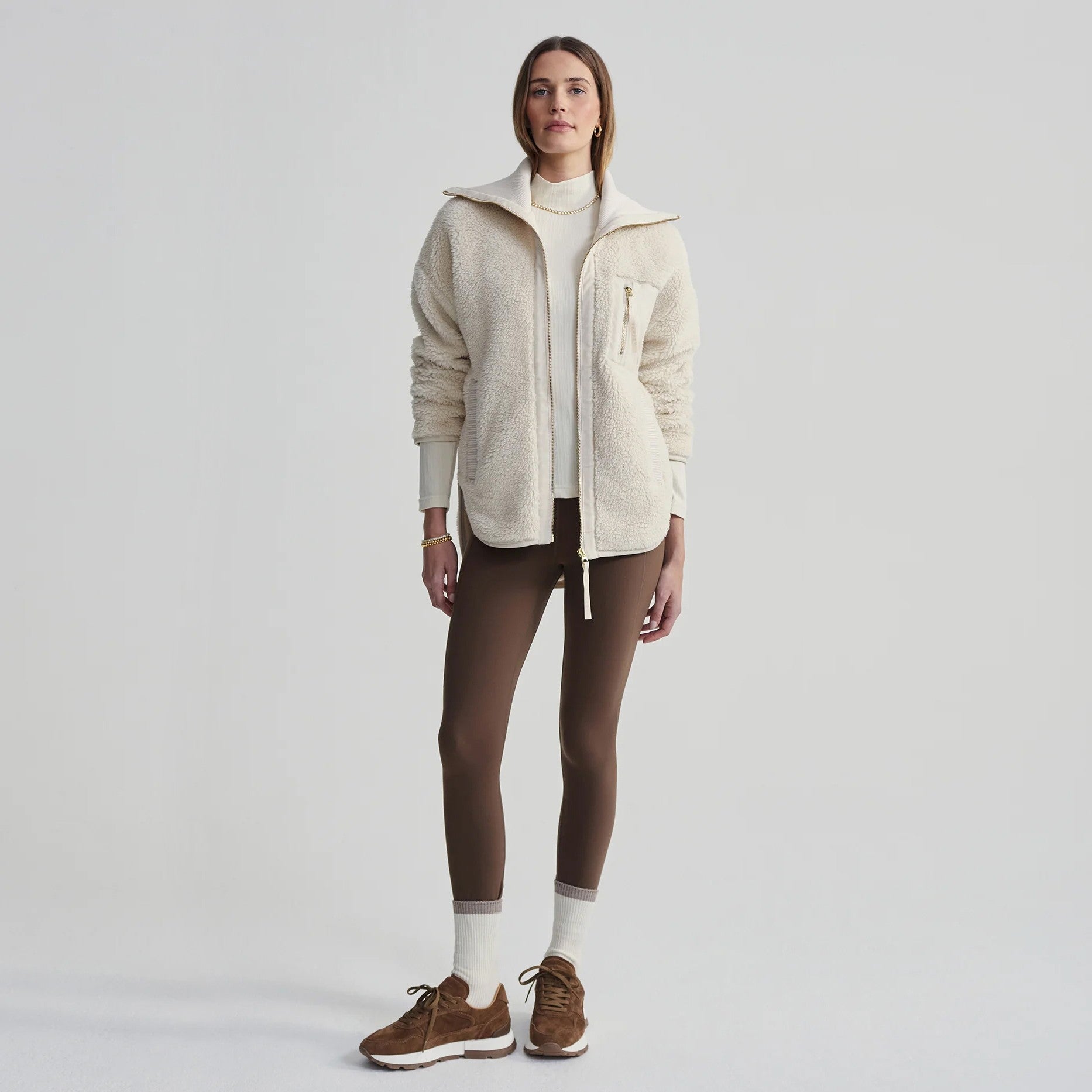 Myla Zip Through Jacket - Sandshell