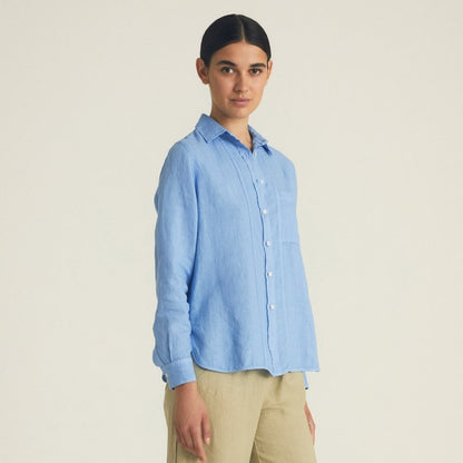 Garment Dyed Masculine Shirt - Light Blue