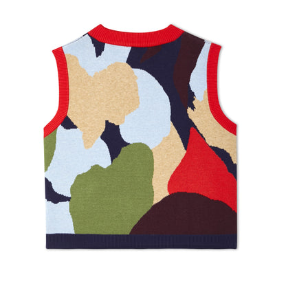 Navy Abstract Fringe Tank - Navy