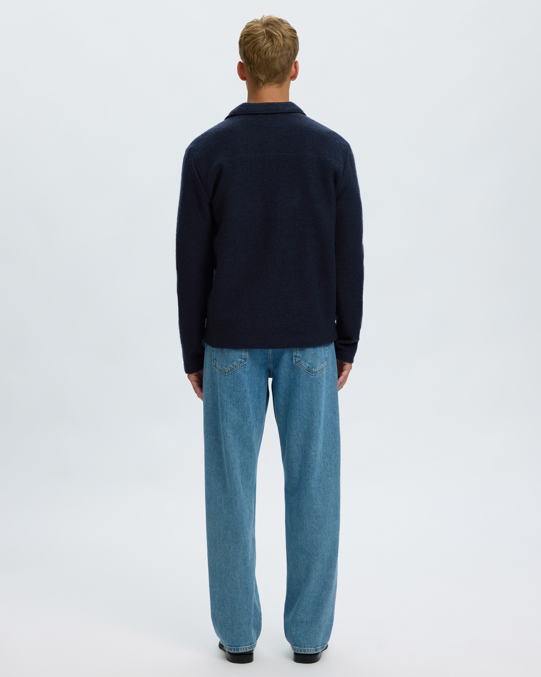 Nealy Long Sleeve Knit Workwear Cardigan - Sky Captain