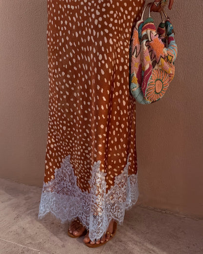 Deer Print Maeva Skirt - Brown