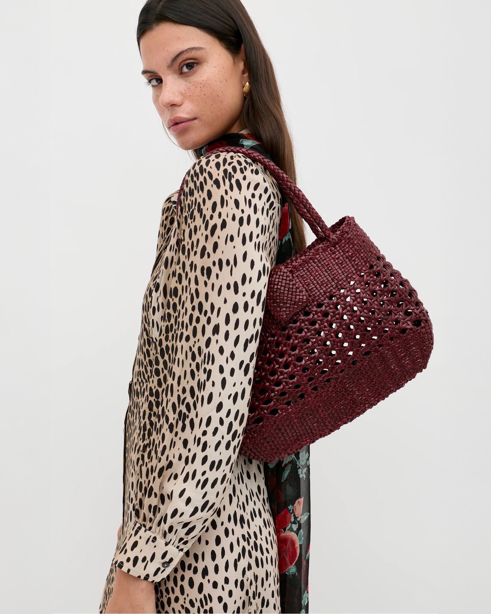 Rixo x Dragon Diffusion Niamh Leather Bag - Bordeaux