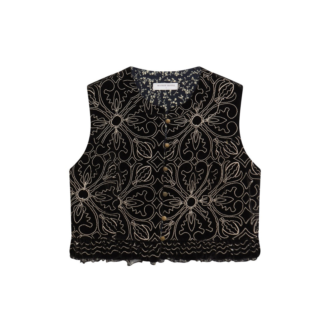 Marceline Velvet Waistcoat - Black