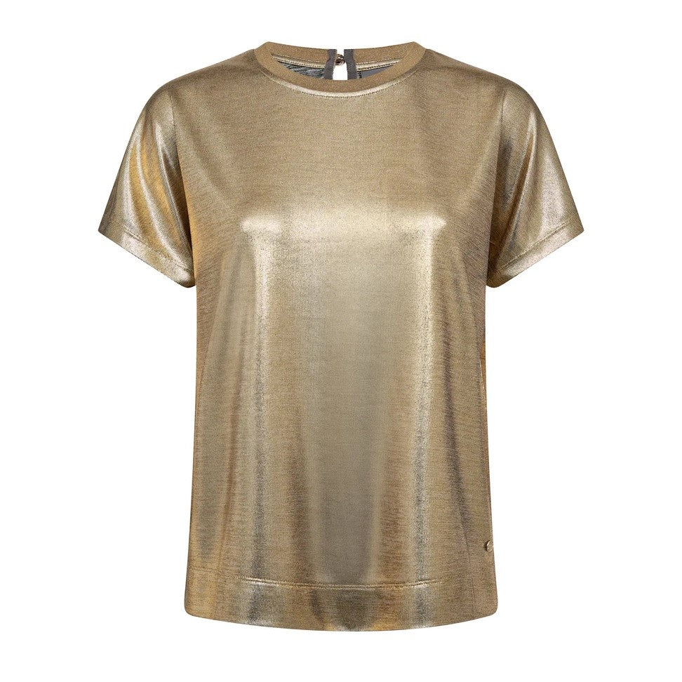 Nivola O-Neck Metallic Tee - Gold