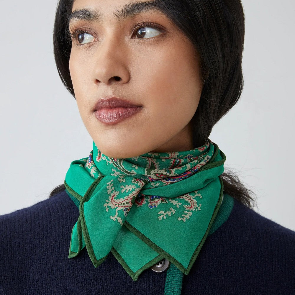 No.763 - Silk Scarf - Oxford Green