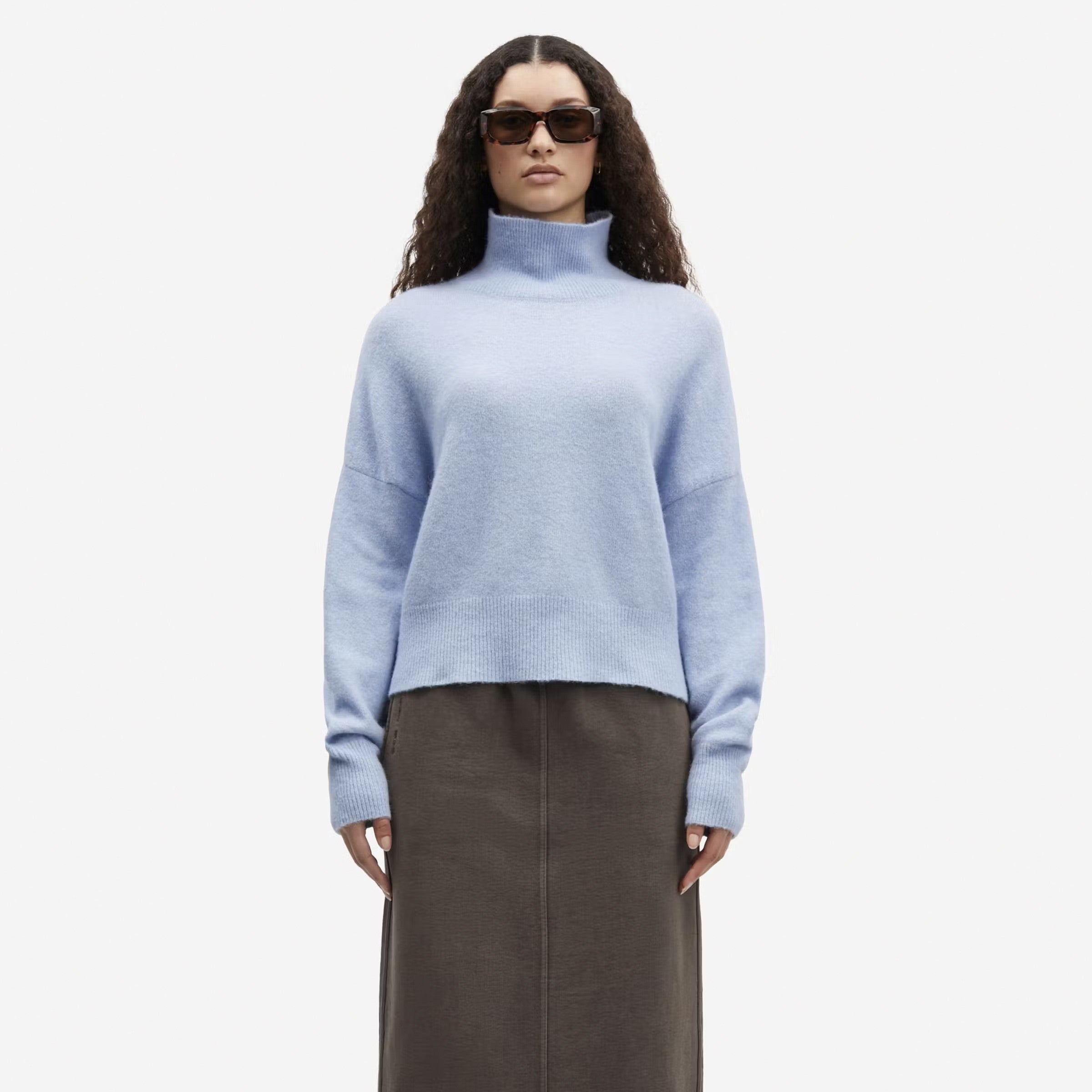 Nola Turtle Neck Jumper - Subdued Blue