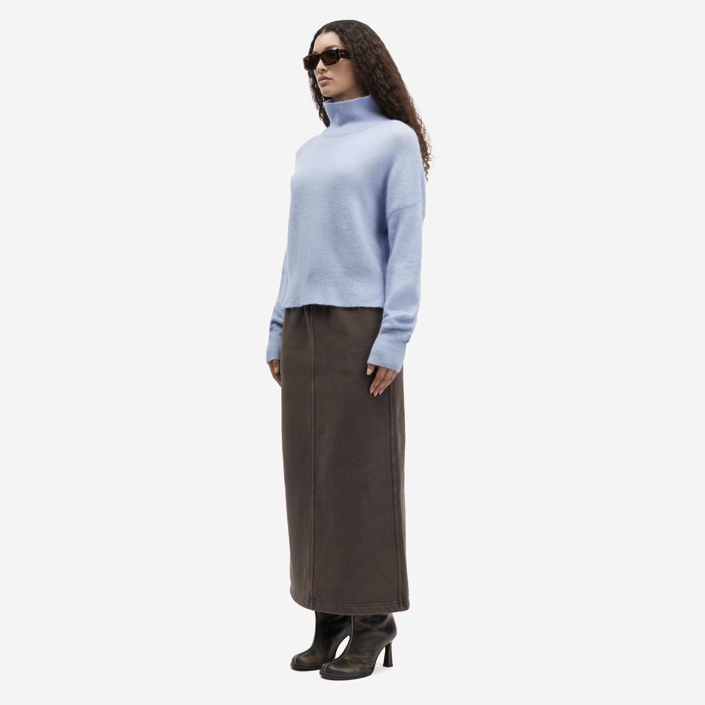 Nola Turtle Neck Jumper - Subdued Blue