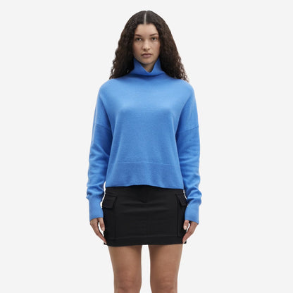 Nola Cashmere Turtleneck Jumper - Super Sonic