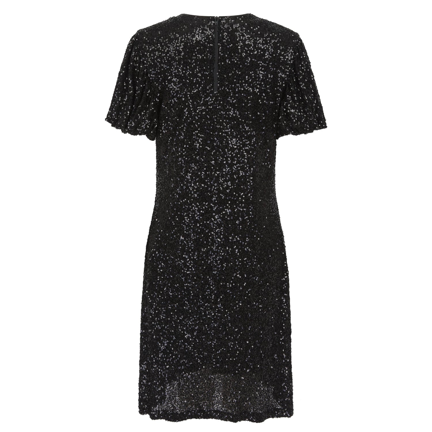 Dusty Sequin T Shirt Dress - Black