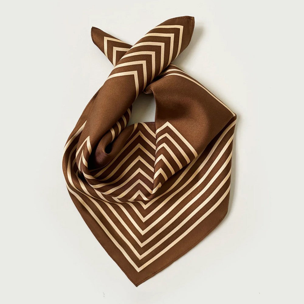 No.17 Silk Scarf - Chocolate And Beige