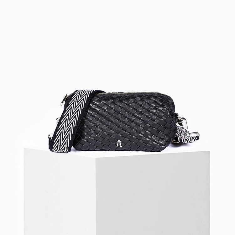 Nuage Plaited Mini Crossbody - Black