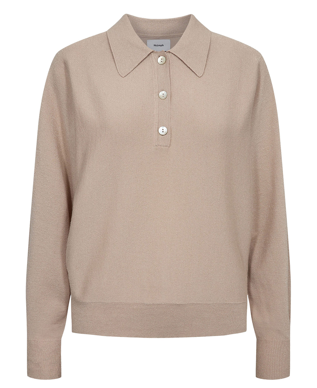Nudajana Long Sleeve Polo - Mushroom