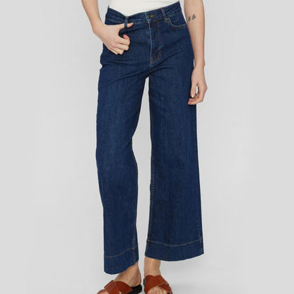 Nuparis Cropped Jeans - Dark Blue Denim