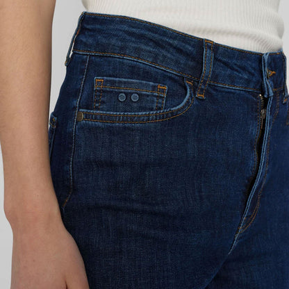 Nuparis Cropped Jeans - Dark Blue Denim