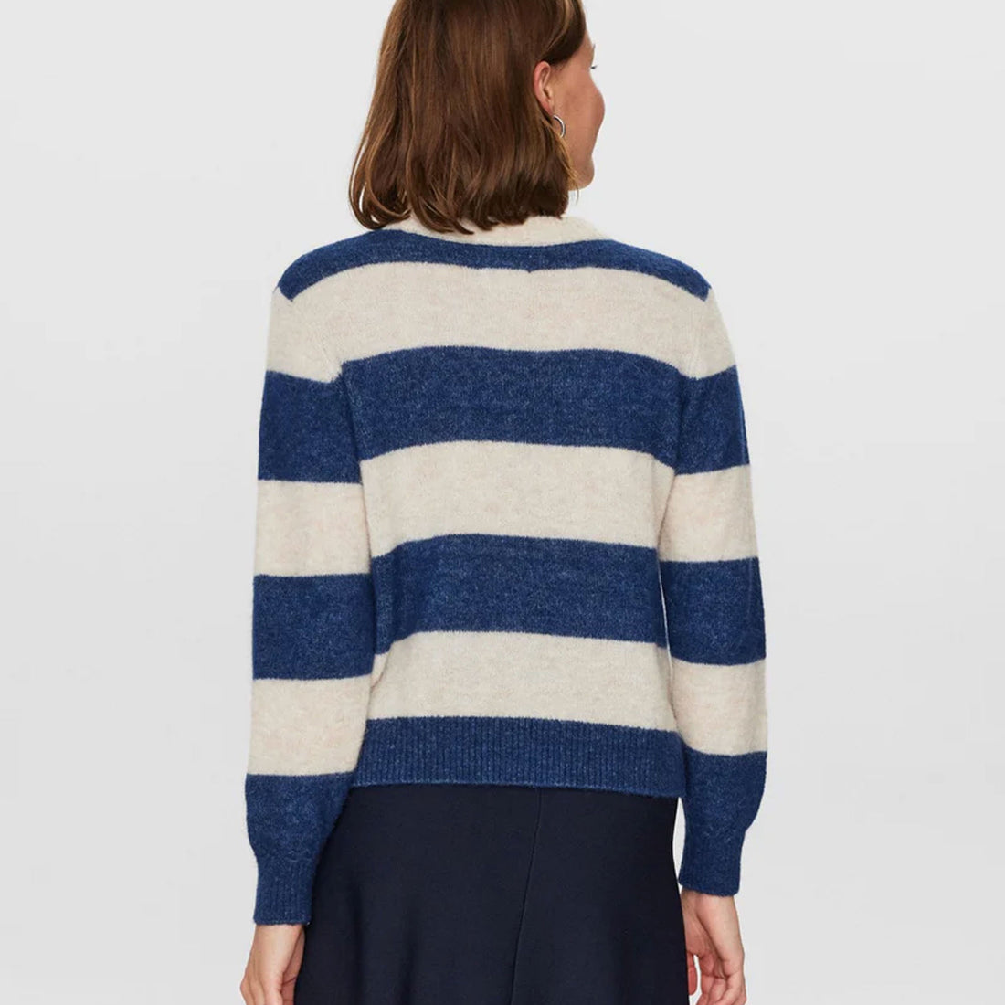 Nuriette Big Stripe Pullover - Dress Blues