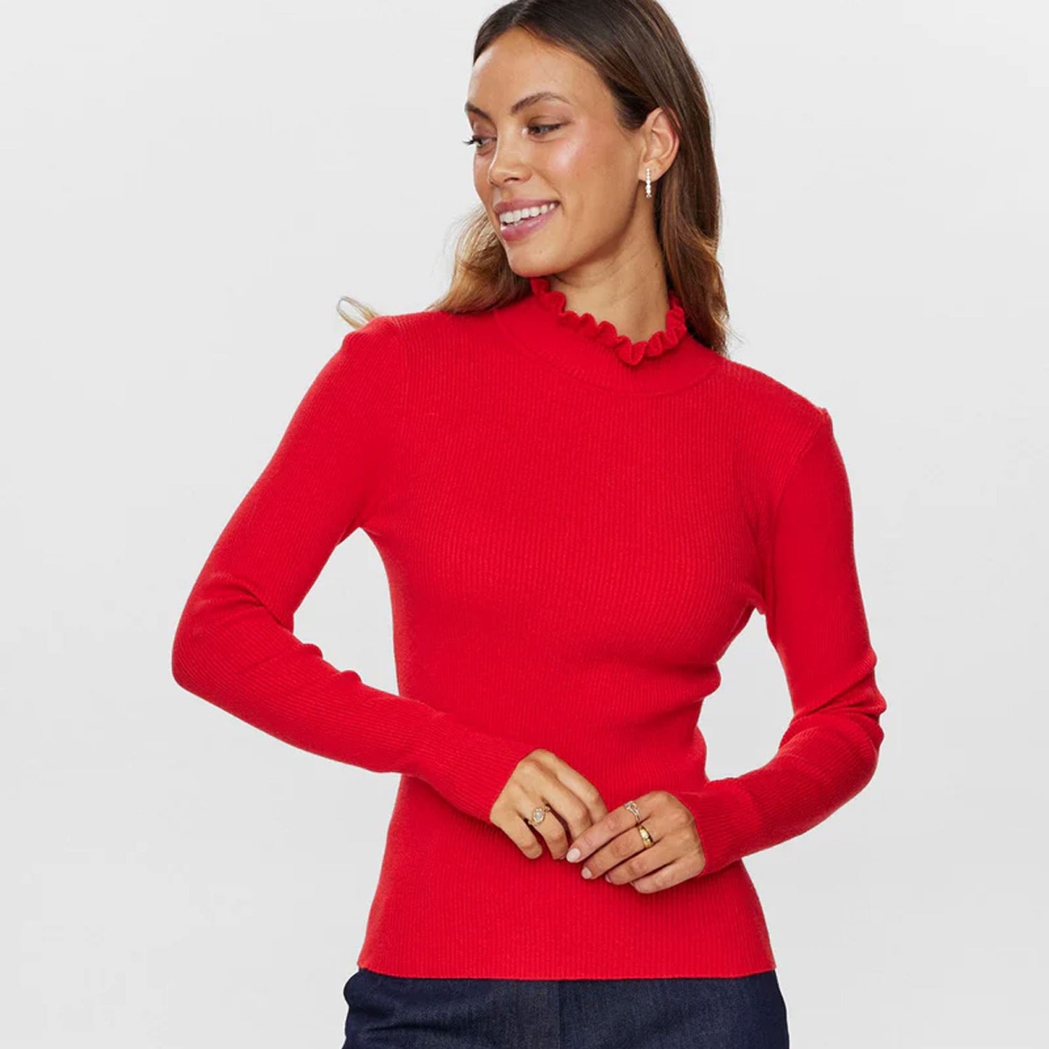 Nusidanu Highneck Pullover - High Risk Red