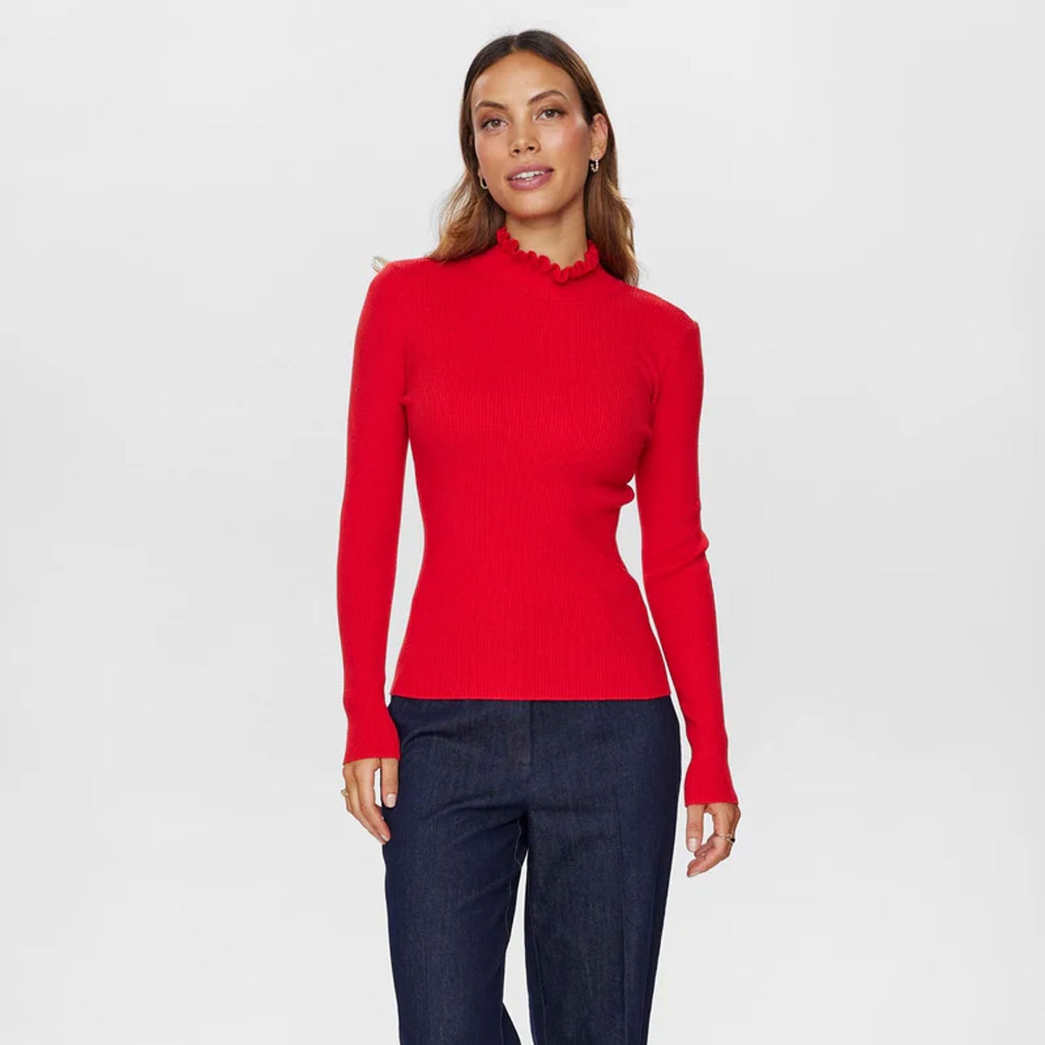 Nusidanu Highneck Pullover - High Risk Red