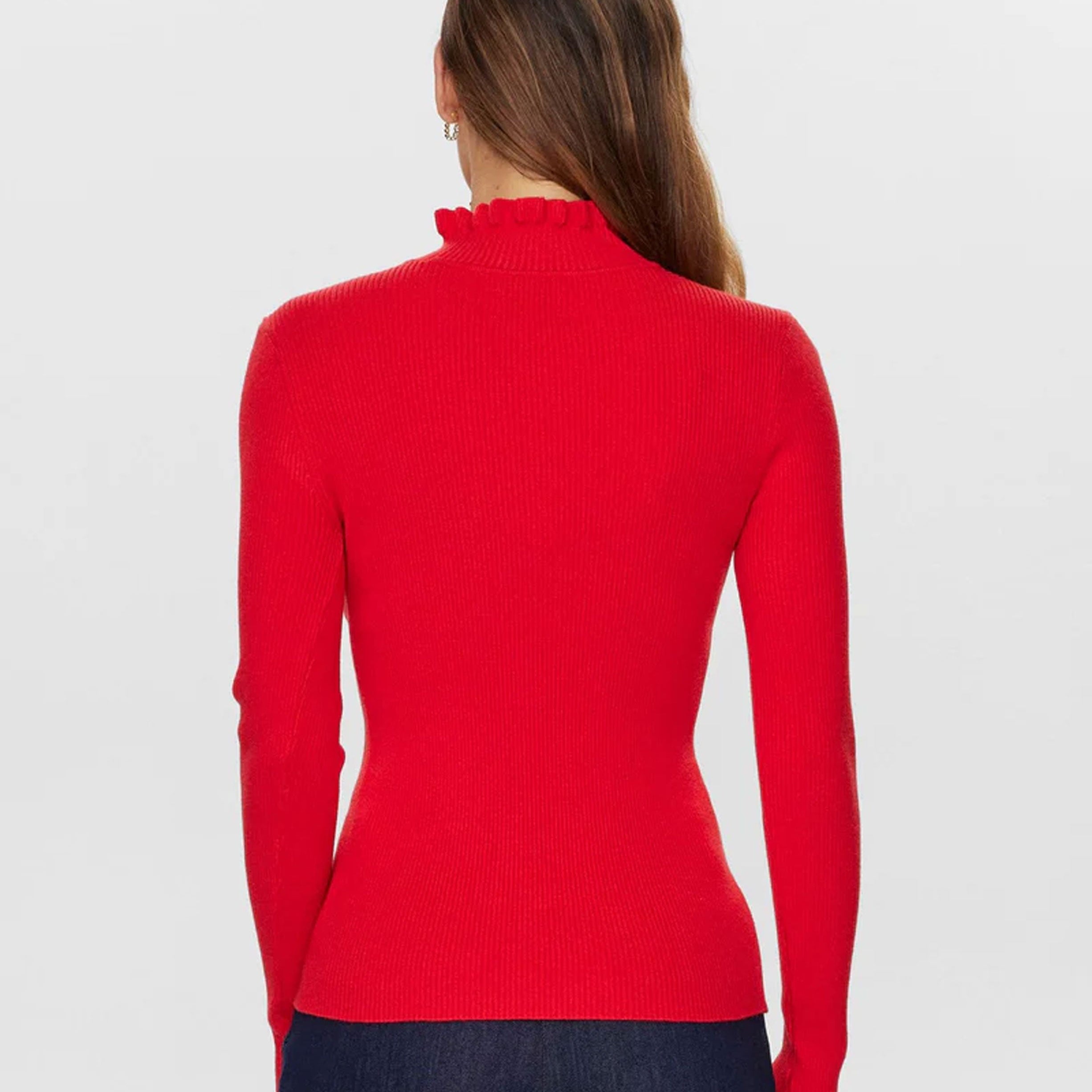 Nusidanu Highneck Pullover - High Risk Red