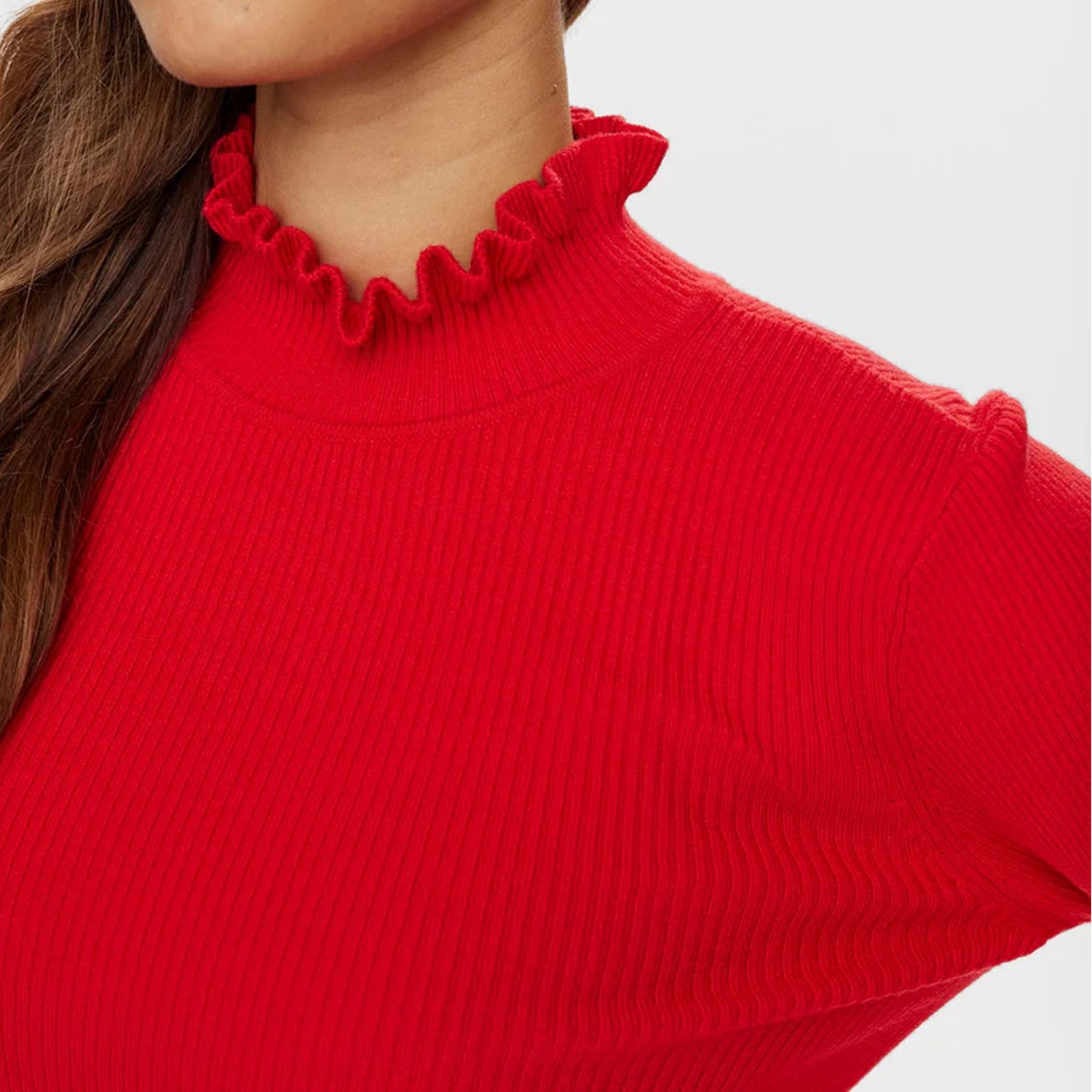 Nusidanu Highneck Pullover - High Risk Red