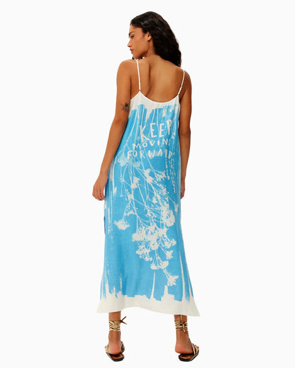 Olivia Linen Camisole Dress - Indigo Garden