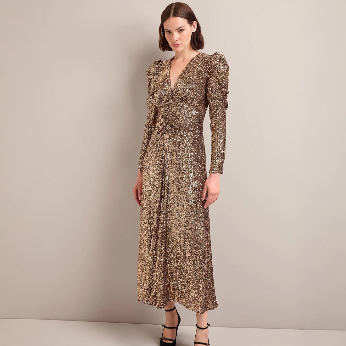 Ophelia Gold Sequin Dress - Gold