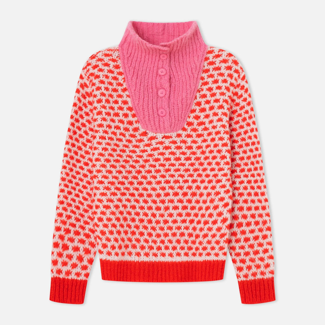 Optimist Button Neck Jumper - Pink