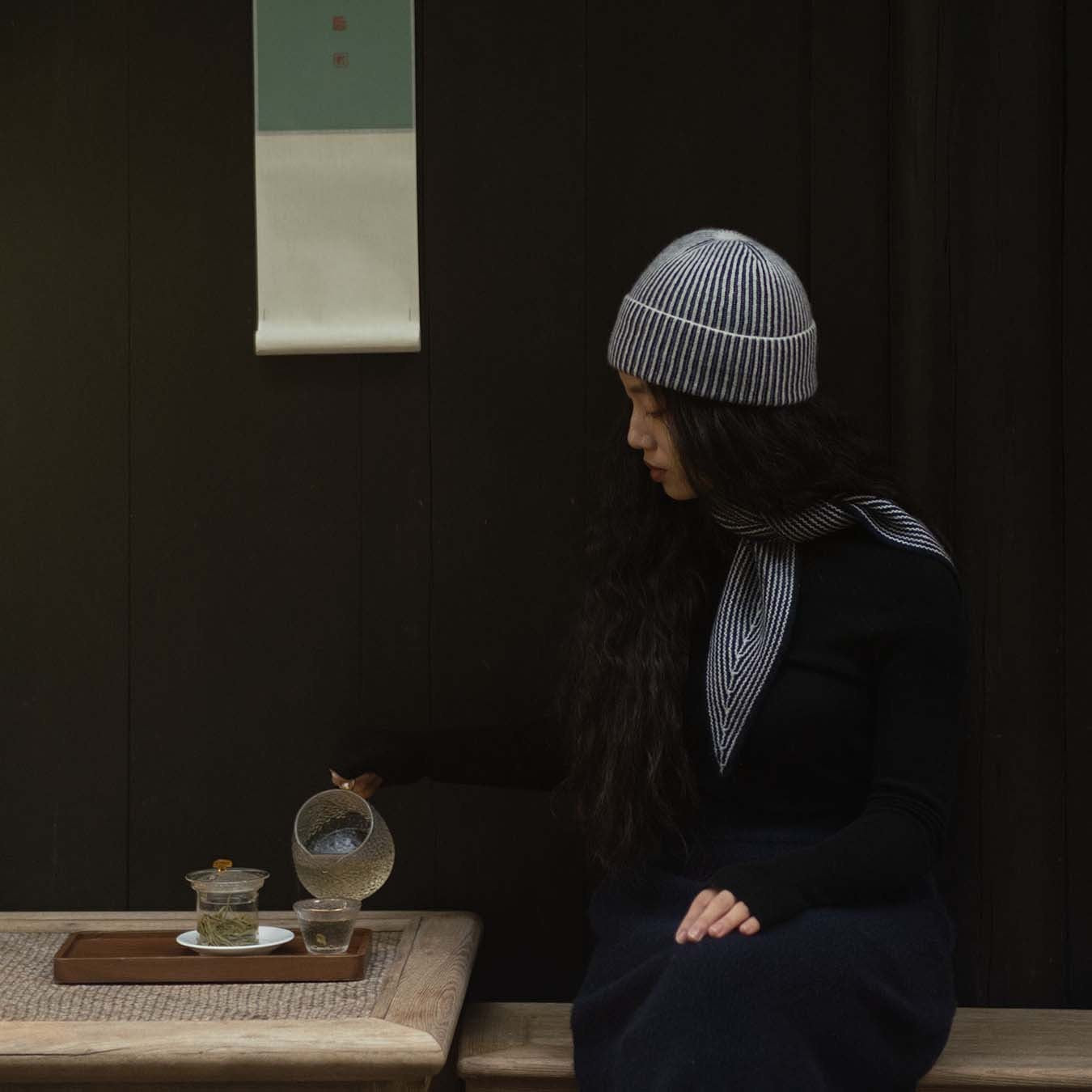 Ribbed Beanie - Navy