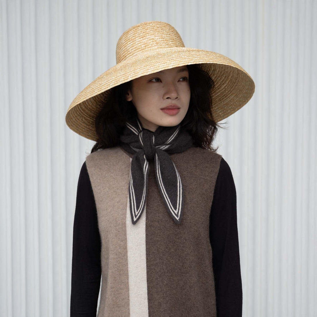 Tipped Neck Scarf - Cacao