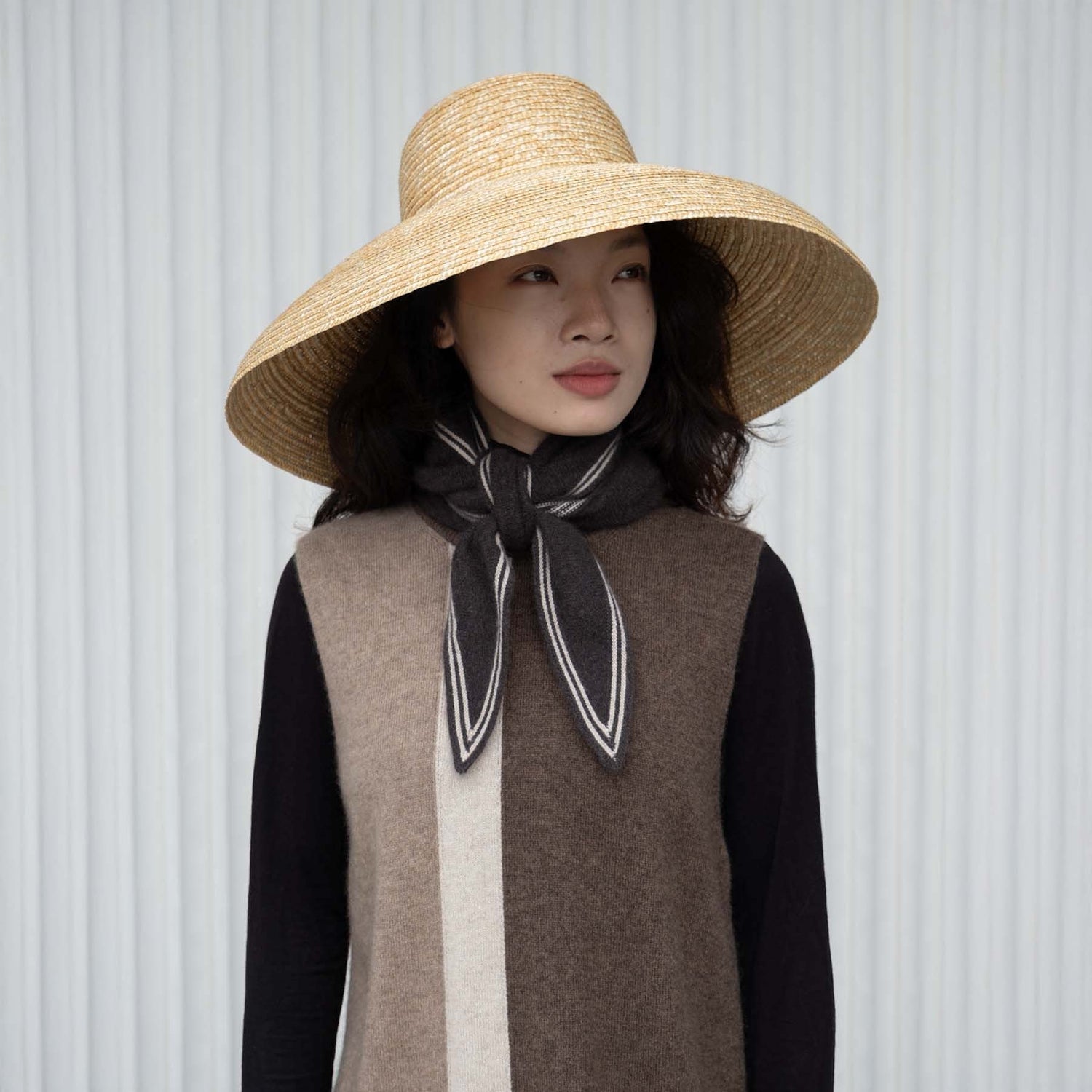 Tipped Neck Scarf - Cacao