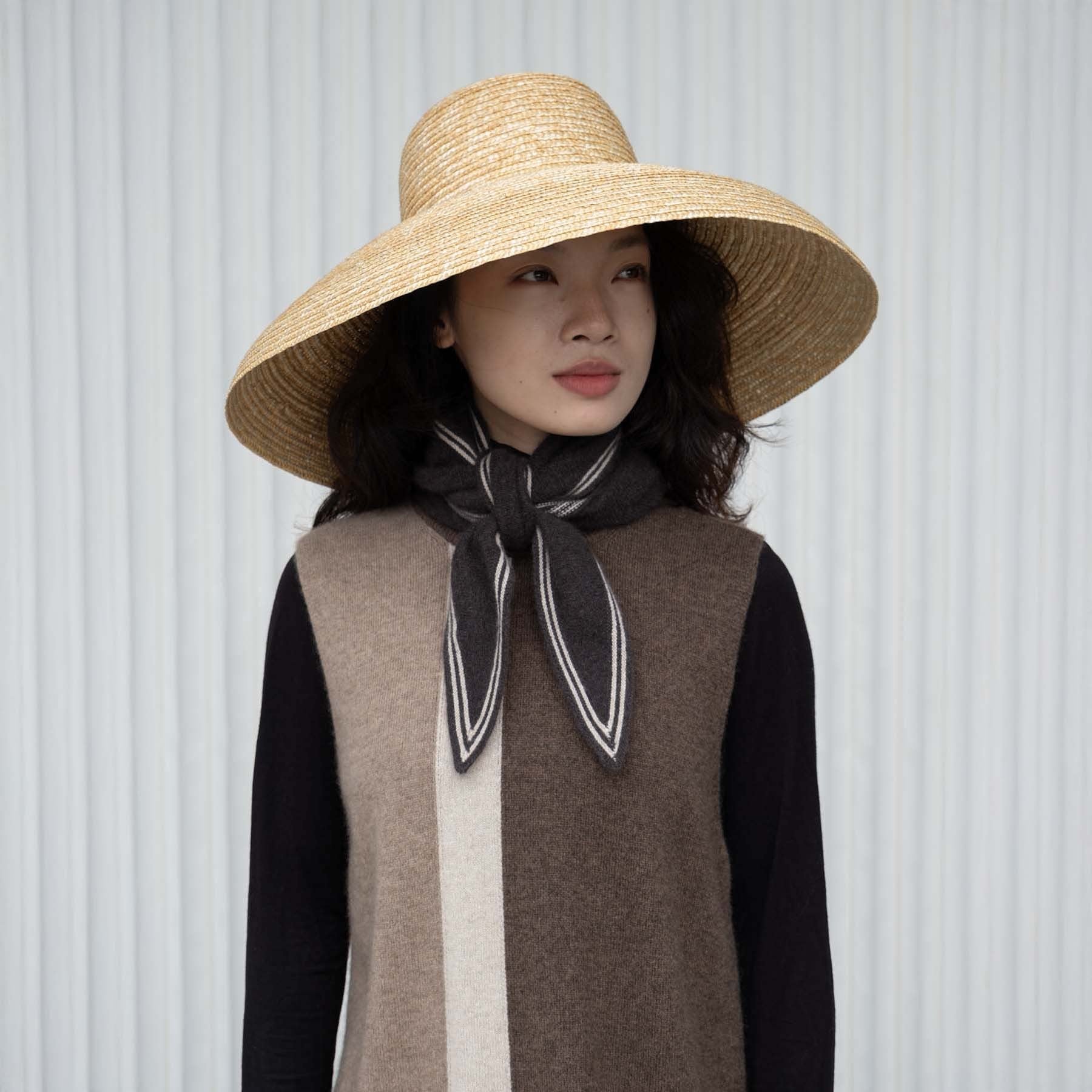 Tipped Neck Scarf - Cacao