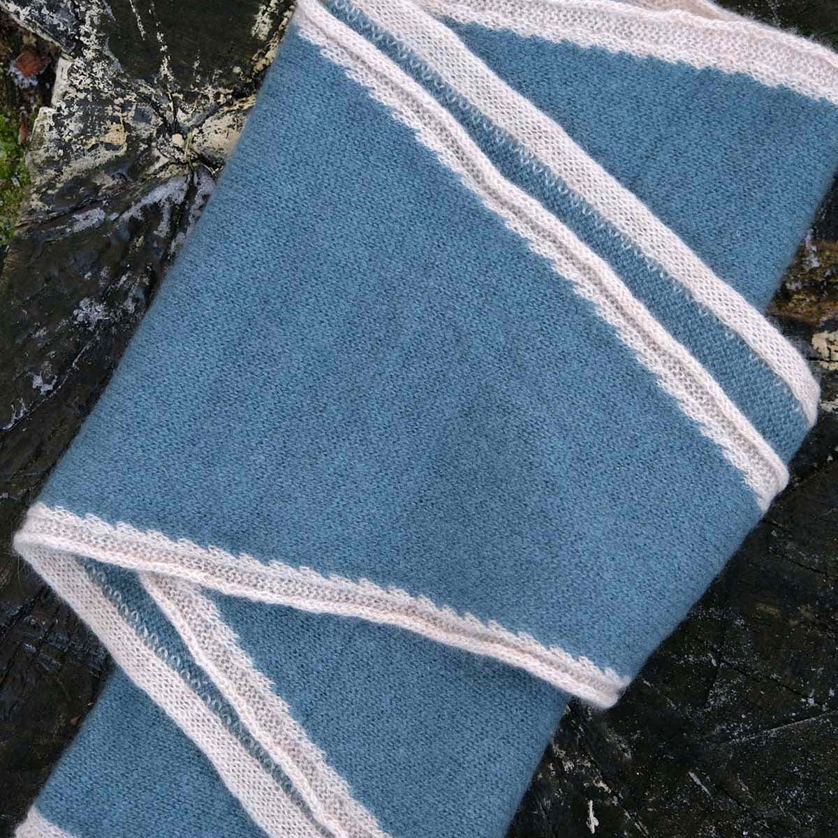Tipped Neck Scarf - Blue