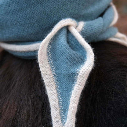 Tipped Neck Scarf - Blue