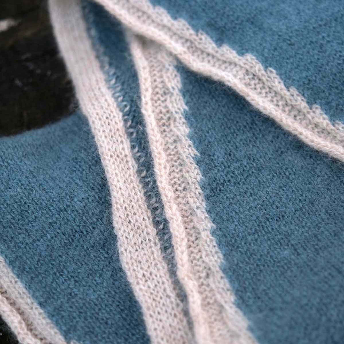 Tipped Neck Scarf - Blue