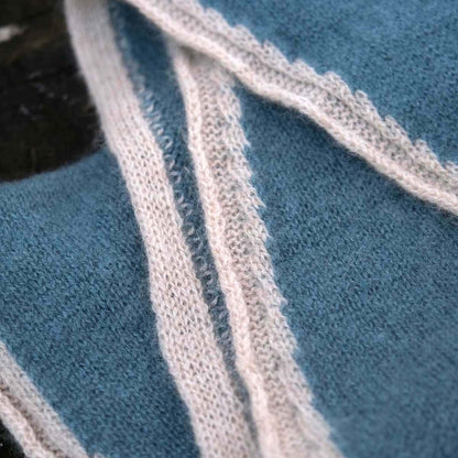 Tipped Neck Scarf - Blue