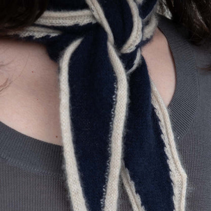 Tipped Neck Scarf - Navy