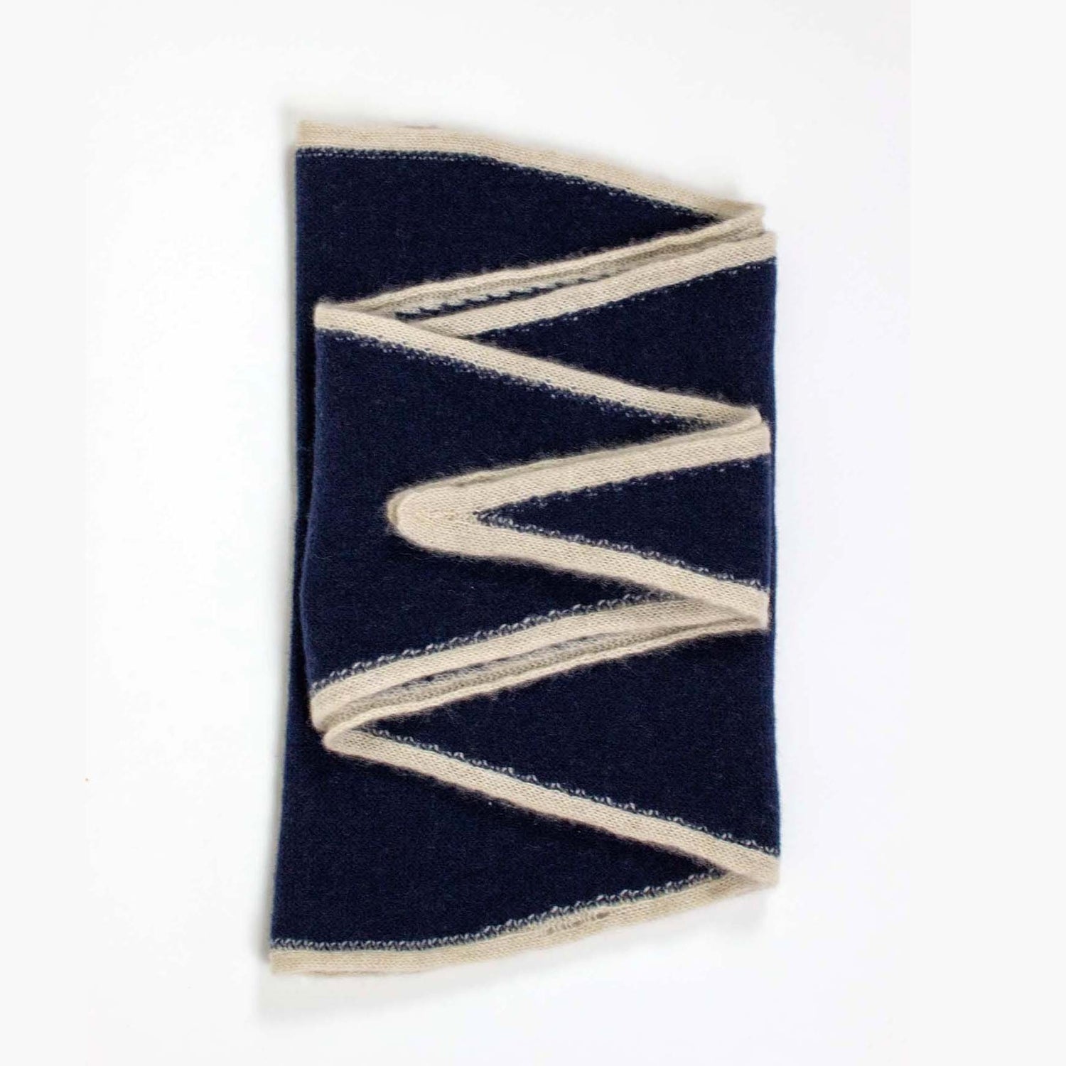 Tipped Neck Scarf - Navy