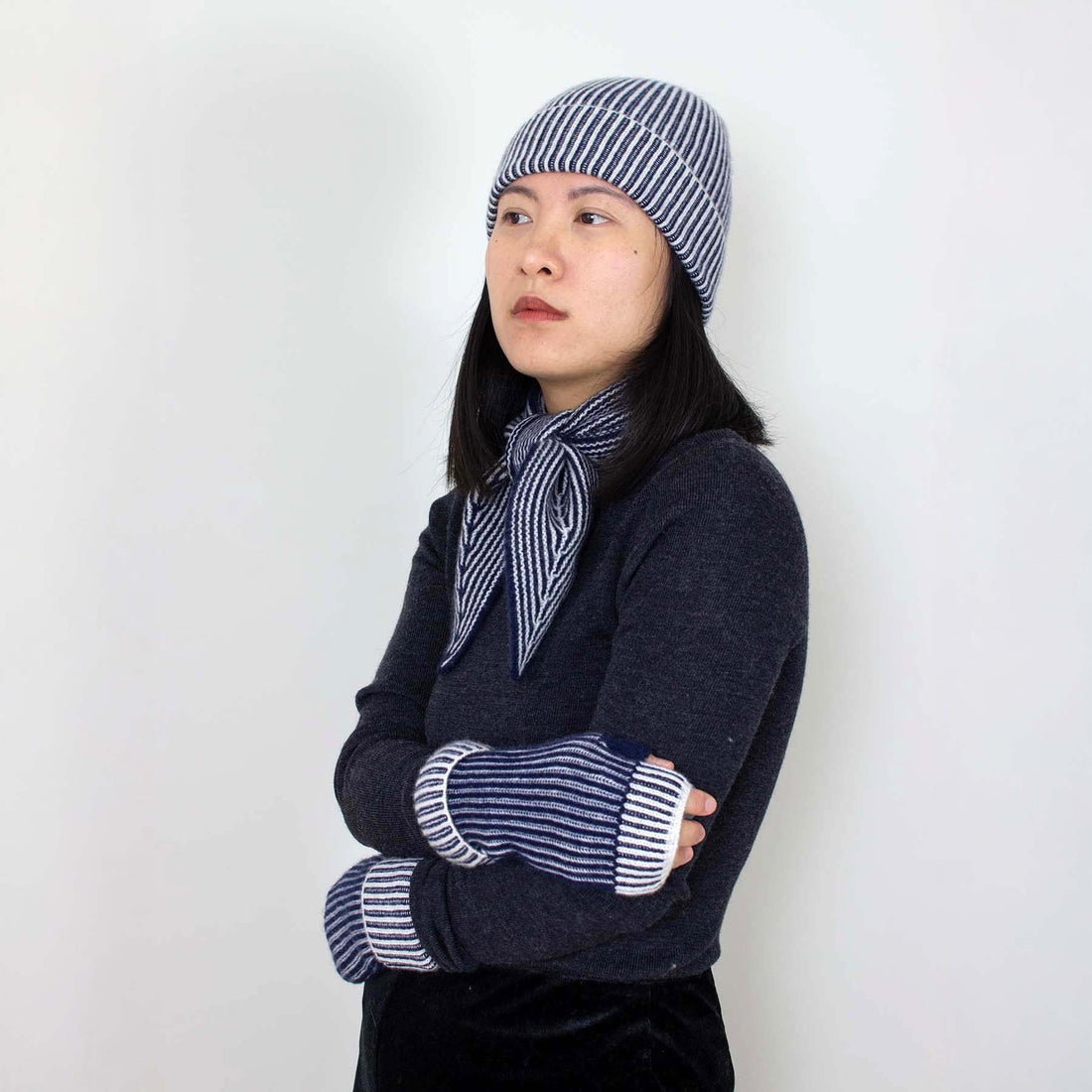 Triangle Scarf - Navy