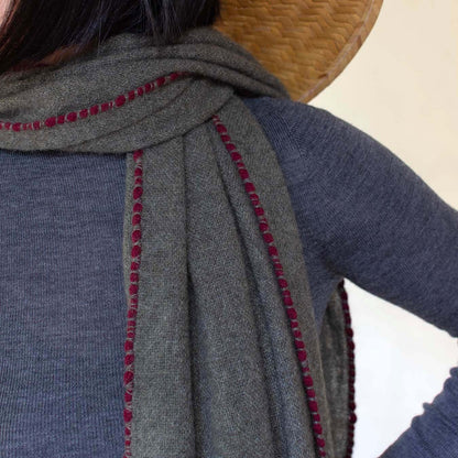 Stitch Detail Scarf - Green