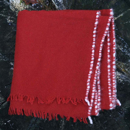Stitch Detail Scarf - Red