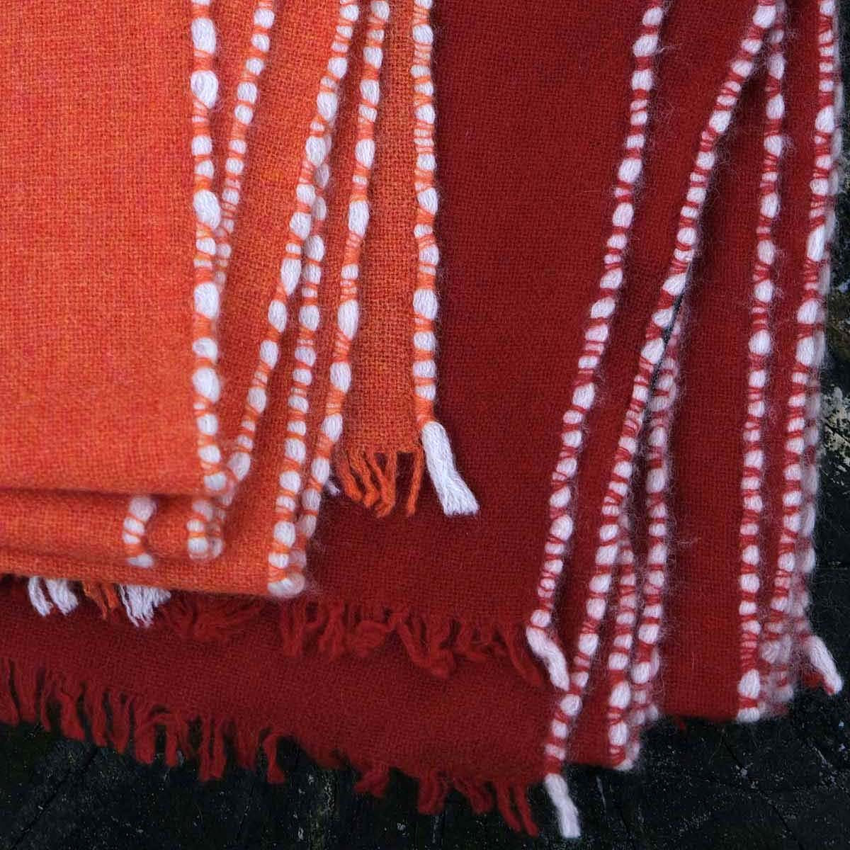 Stitch Detail Scarf - Red