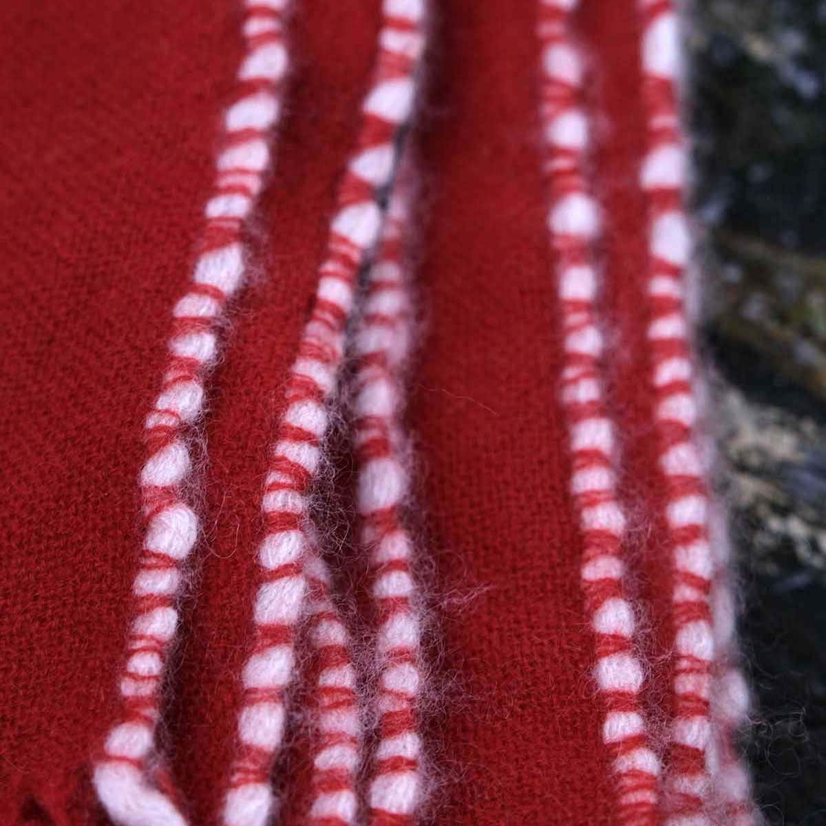 Stitch Detail Scarf - Red