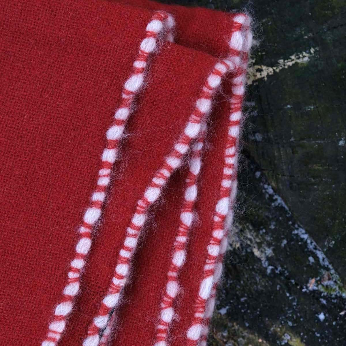 Stitch Detail Scarf - Red