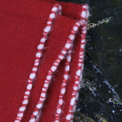 Stitch Detail Scarf - Red