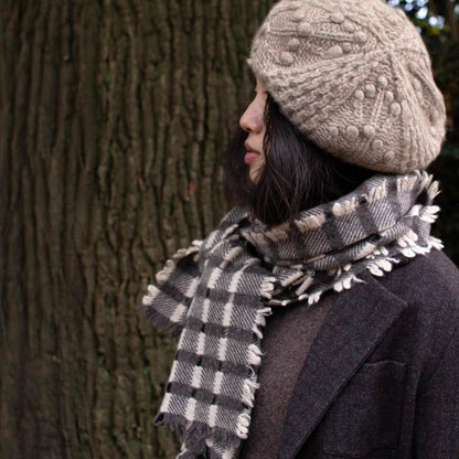 Check Detail Scarf - Brown