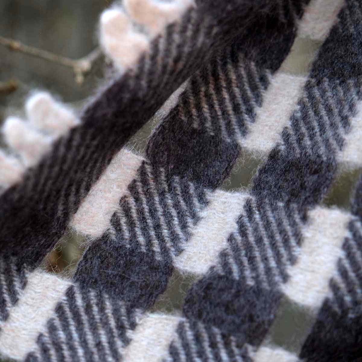 Check Detail Scarf - Brown