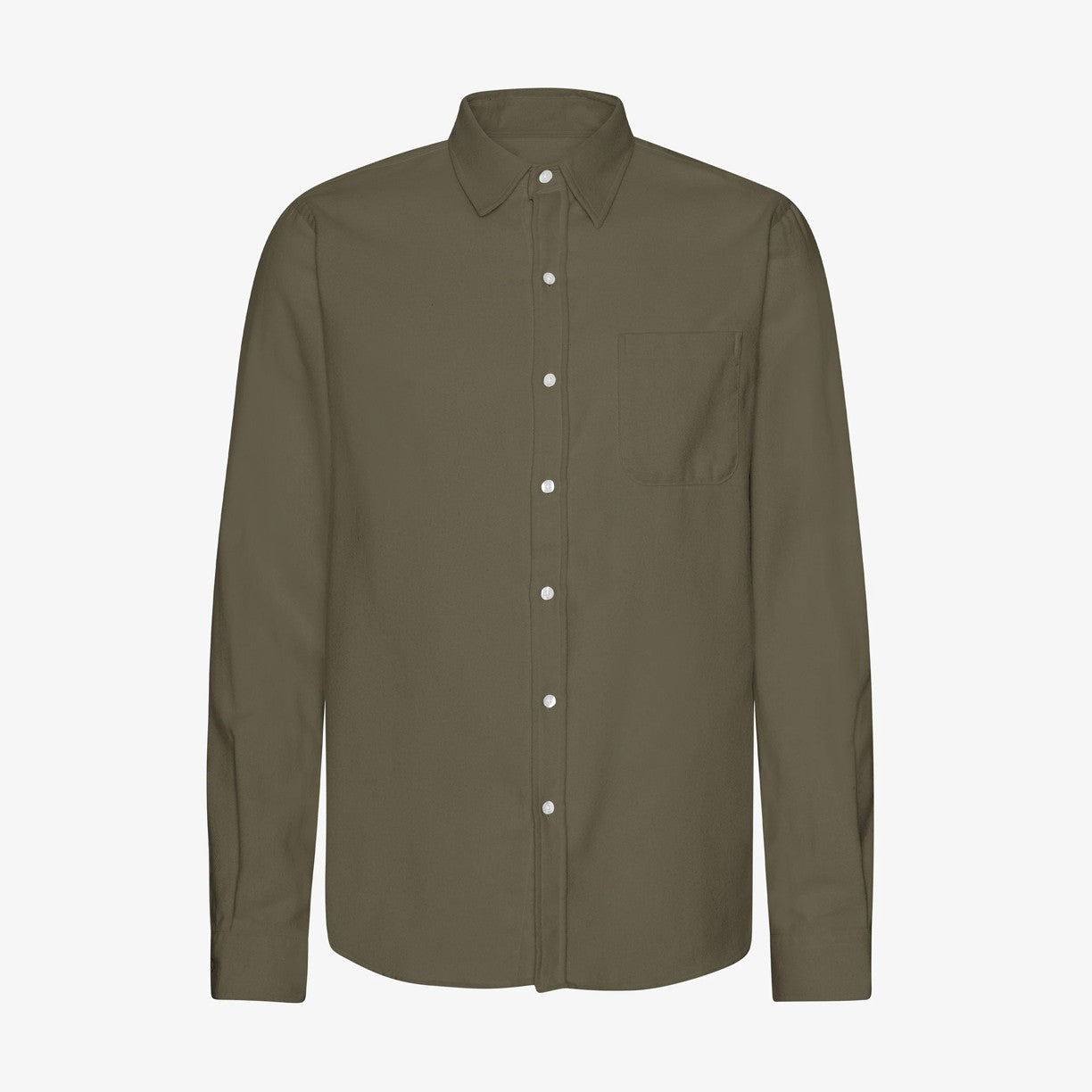 Organic Flannel Shirt - Dusty Olive