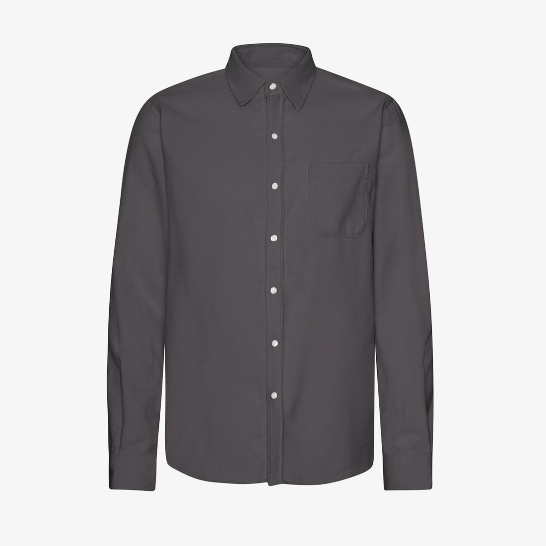 Organic Flannel Shirt - Lava Grey