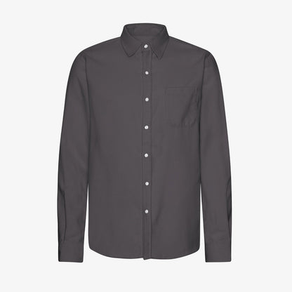 Organic Flannel Shirt - Lava Grey